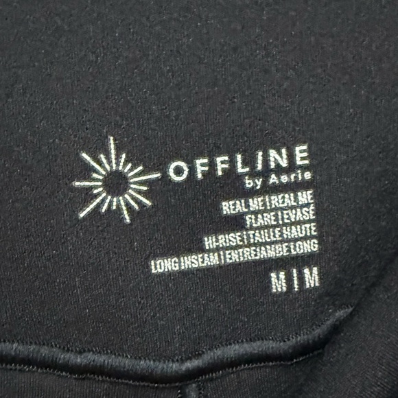 AERIE Black Hi-Rise Flare Leggings Size Medium Long - Picture 5 of 13